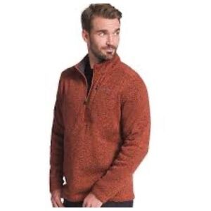 Eddie Bauer Radiator Sweater Fleece Quarter Zip Pull Over Burnt Orange Size M